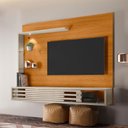 Ver imagem 6 de Estante Home Theater Suspenso com Aparador Frizz Select Cinamomo Off White – Madetec