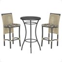 Ver imagem 1 de Mesa Bistrô e 2 Banquetas Roma Preta Corda Náutica Estofado 6 Trama Original