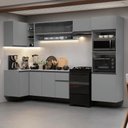Ver imagem 1 de Armário de Cozinha Completa de Canto Suspenso 385cm Cinza Nice Madesa 02