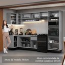 Ver imagem 6 de Armário de Cozinha Completa de Canto Suspenso 385cm Cinza Nice Madesa 02