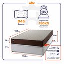 Ver imagem 2 de Conjunto Box Baú Casal Atlanta Branco 138x188x69 Espuma D45