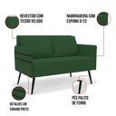 Ver imagem 5 de Kit 01 Namoradeira 02 Lugares e 02 Poltronas de Ferro Verde