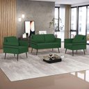 Ver mais imagens de Kit 01 Namoradeira 02 Lugares e 02 Poltronas de Ferro Verde
