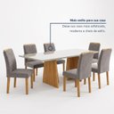 Ver mais imagens de Conjunto Sala de Jantar 6 Lugares Retangular Tampo Vidro MDF 160x80cm Mesa Lyra e Cadeiras Carol
