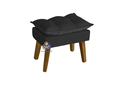 Ver imagem 5 de Kit 02 Poltrona/cadeira Decorativa e Puff Glamour com Pés Quadrado Preto
