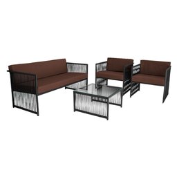 Conjunto para Área Externa de Corda Náutica - 02 Poltrona Namoradeira Mesa de Centro Santiago - 7