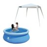 Tenda Gazebo Trevalla 3x3M Branca + Piscina Inflável Bel Lazer 1400L - 1