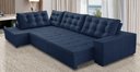 Ver imagem 1 de Sofá de Canto Retrátil e Reclinável com Molas 3,40x2,00 Esq Berlim Suede Mirra Decor