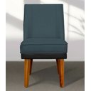 Ver imagem 1 de Kit 4 Cadeiras Virgínia Linho Azul Jeans e Courissimo Preto Linho Preto Azul Jeans