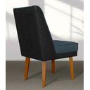 Ver imagem 3 de Kit 4 Cadeiras Virgínia Linho Azul Jeans e Courissimo Preto Linho Preto Azul Jeans