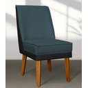 Ver imagem 2 de Kit 4 Cadeiras Virgínia Linho Azul Jeans e Courissimo Preto Linho Preto Azul Jeans