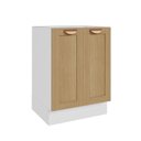 Ver imagem 2 de Balcão Planejado 2 Portas 60cm sem Tampo Arizona CabeCasa MadeiraOriginals Marrom/Figueira/Branco