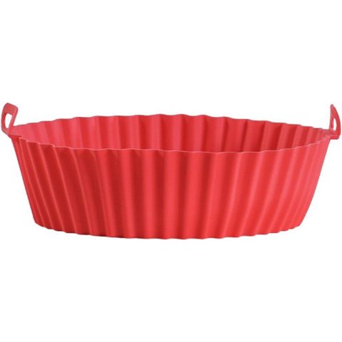 Forma de Silicone Air Fryer 20cm Vermelho