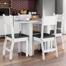 Mesa com 4 Cadeiras Retangular Milano Cor Branco - 2