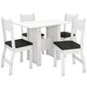 Mesa com 4 Cadeiras Retangular Milano Cor Branco - 1