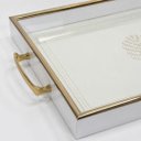Ver imagem 7 de Bandeja Decorativa Branco com Detalhes Dourado 30x45cm