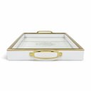 Ver imagem 6 de Bandeja Decorativa Branco com Detalhes Dourado 30x45cm