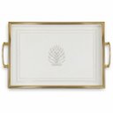 Ver imagem 1 de Bandeja Decorativa Branco com Detalhes Dourado 30x45cm