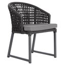 Ver imagem 1 de 1 Cadeira Noronha Aluminio Micro Pintura Grafite, Tr. Telinha Corda Nautica Preta, Estofado -