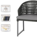 Ver imagem 4 de 1 Cadeira Noronha Aluminio Micro Pintura Grafite, Tr. Telinha Corda Nautica Preta, Estofado -