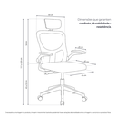 Ver imagem 2 de Cadeira Escritorio Vita Giratoria Relax Apoio Cabeça Reclina W-17cr