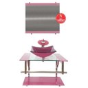 Ver imagem 2 de Gabinete de Vidro 60cm para banheiro Ucrânia-Rosa