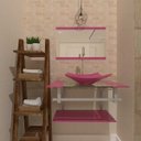 Ver imagem 3 de Gabinete de Vidro 60cm para banheiro Ucrânia-Rosa