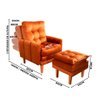 Poltrona Do Papai Reclinável Com Puff Veludo Laranja Veneza Boutique Konforto - 4