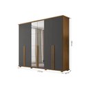 Ver imagem 3 de Roupeiro/armário/guarda Roupas/organizador Estela 6 Portas com Puxadores em Mdf com Espelhos Nas por