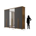 Ver imagem 2 de Roupeiro/armário/guarda Roupas/organizador Estela 6 Portas com Puxadores em Mdf com Espelhos Nas por