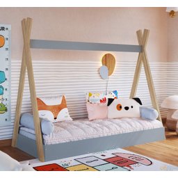 Cama de Solteiro Infantil Cabana Ccm003 Linha Infanto Completa Móveis - 1