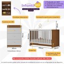 Ver imagem 3 de Berço 3 em 1 para Colchão 130 X 60cm com Cômoda 3 Gavetas Doce de Leite Multimóveis Mp4239