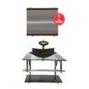 Ver imagem 2 de Gabinete de Vidro 60cm para banheiro Ucrânia-Marrom