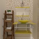 Ver imagem 3 de Gabinete de Vidro 60cm para banheiro Ucrânia-Amarelo