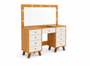 Ver imagem 2 de Penteadeira Camarim Eloa Patrimar 9 Gavetas 136 cm Espelho e Leds - Retro:Cinamomo/Offwhite