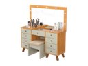 Ver imagem 5 de Penteadeira Camarim Eloa Patrimar 9 Gavetas 136 cm Espelho e Leds - Retro:Cinamomo/Offwhite