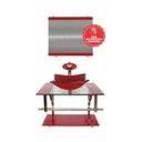 Ver imagem 2 de Gabinete de Vidro 60cm para banheiro Ucrânia-Vermelho Ferrari