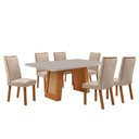 Ver imagem 2 de Mesa de Jantar Carolina 6 Lugares MDF e Vidro Off White 180cm Moderna