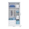 Guarda-roupa e Mini Cama Doce Sonho Branco Azul 84911x261711 Qmovi - 3