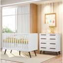 Ver imagem 7 de Cômoda E Berço Infantil Retrô Branco 2857X2868X5 Qmovi