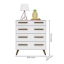 Ver imagem 3 de Cômoda E Berço Infantil Retrô Branco 2857X2868X5 Qmovi