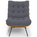 Ver imagem 3 de Poltrona Costela L02 com Puff Sala de Estar Suede Cinza - Lyam Decor