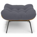 Ver imagem 4 de Poltrona Costela L02 com Puff Sala de Estar Suede Cinza - Lyam Decor
