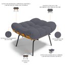 Ver imagem 6 de Poltrona Costela L02 com Puff Sala de Estar Suede Cinza - Lyam Decor