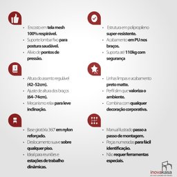 Cadeira de Escritório Diretor Apex - Preta - 6