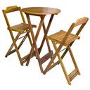 Ver imagem 1 de Conjunto de Mesa Bistrô de Madeira com 2 Cadeiras Dobrável Ideal para Bar e Restaurante Mel