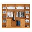 Ver imagem 3 de Guarda Roupa Roupeiro Canadá 6 Portas 8 Gavetas Cinamomo Off White Aramóveis