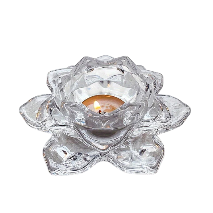 Flor de Vidro com Vela Aromática Flor de Lotus - 3