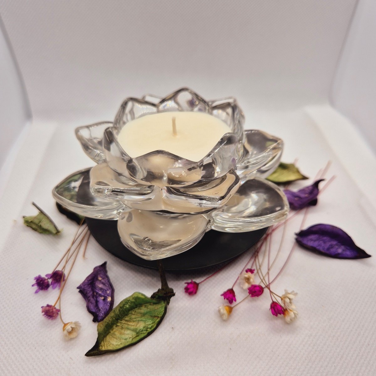 Flor de Vidro com Vela Aromática Flor de Lotus - 2