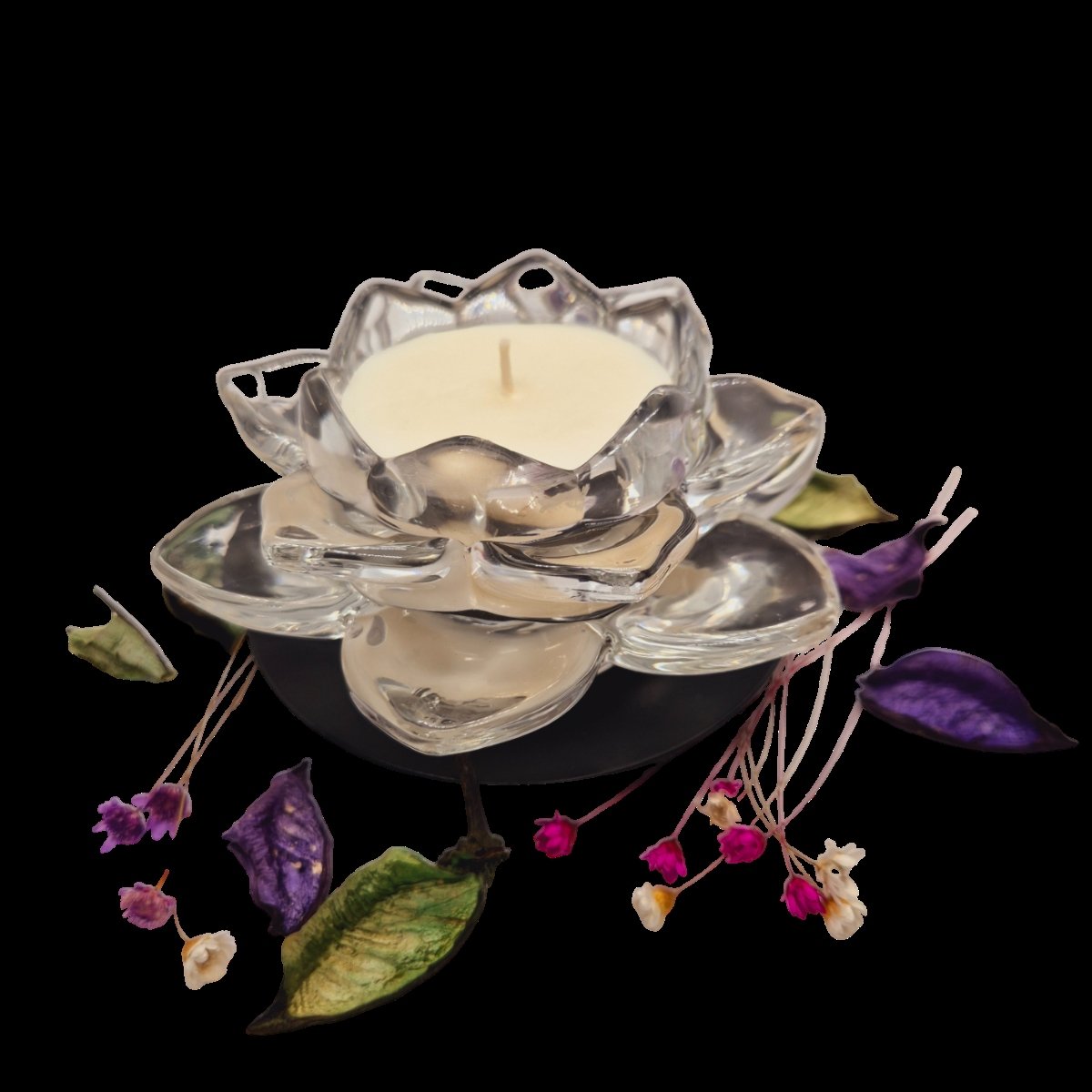 Flor de Vidro com Vela Aromática Flor de Lotus - 5